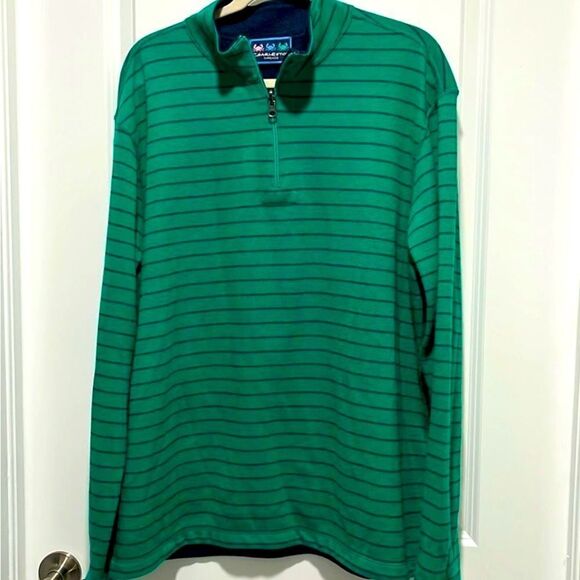 Charleston Thread 1/4 Zip Pullover Green and Navy Sweatshirt Sz XL - Picture 1 of 7